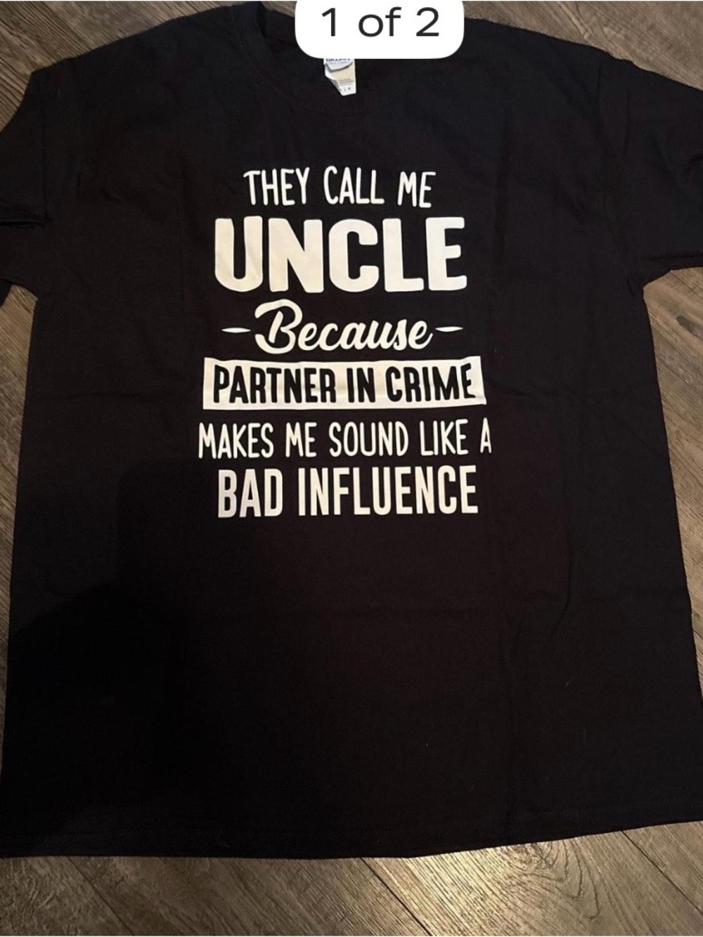 Gildan Black Graphic Tee "They Call Me Uncle"